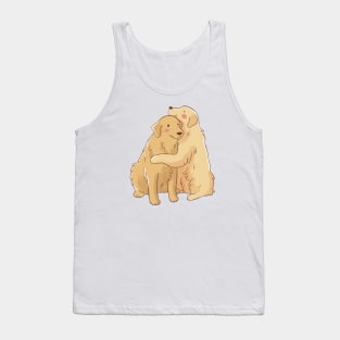 Cute Golden retriever hug Tank Top